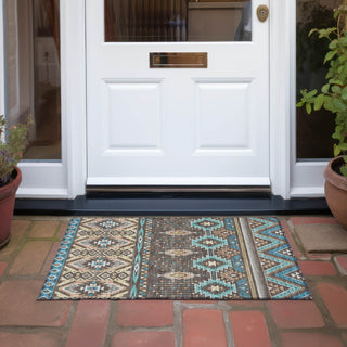 Piper Looms Chantille Aztec ACN1851 Brown Machine Washable Area Rug Scatter Outdoor Lifestyle Image Feature