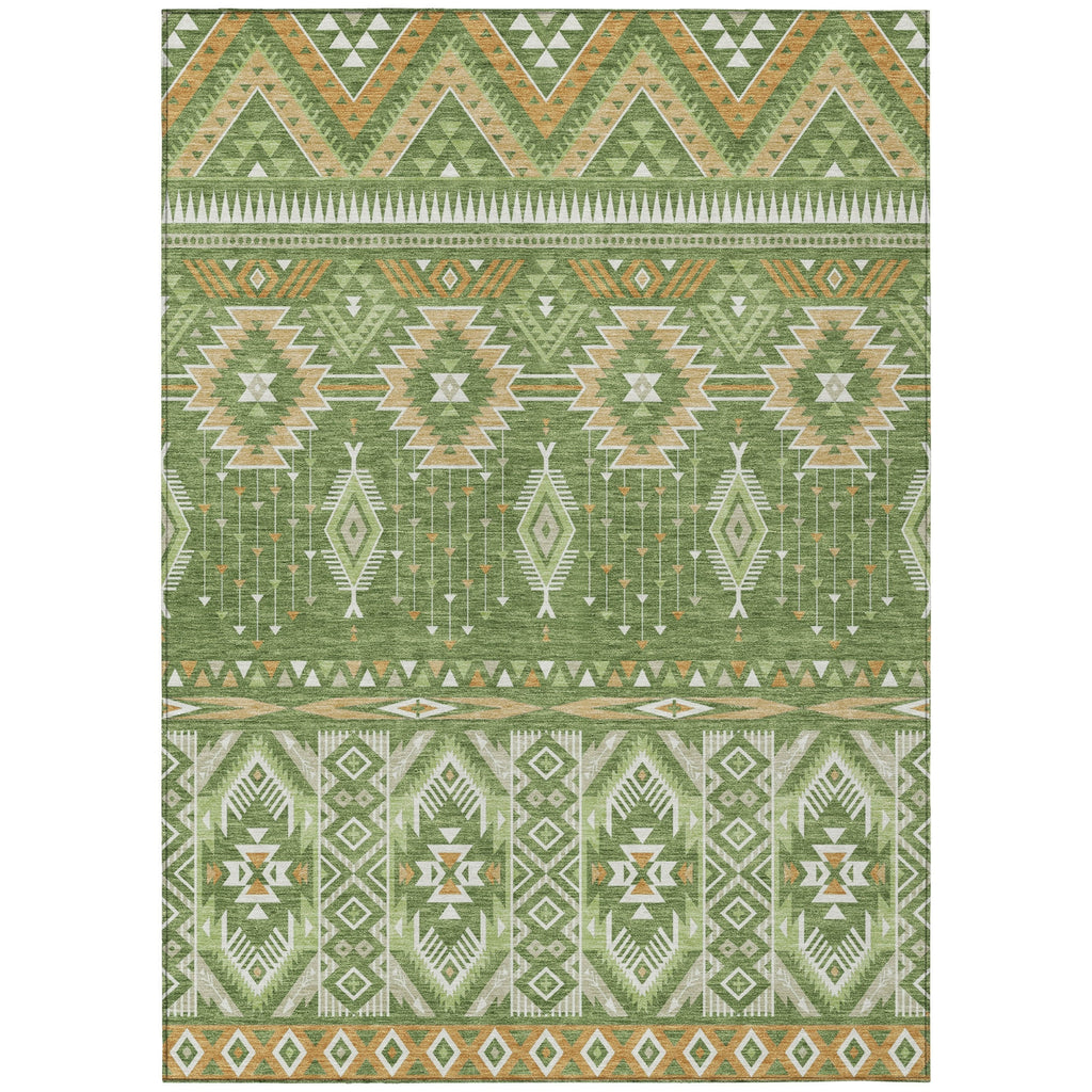 Piper Looms Chantille Aztec ACN1851 Green Machine Washable Area Rug main image