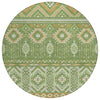 Piper Looms Chantille Aztec ACN1851 Green Machine Washable Area Rug Round Main Image