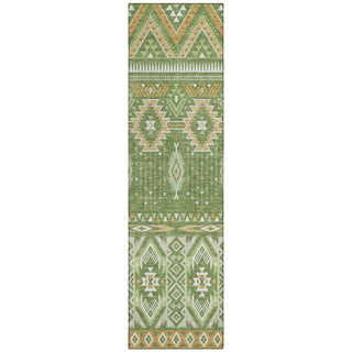 Piper Looms Chantille Aztec ACN1851 Green Machine Washable Area Rug Runner Main Image