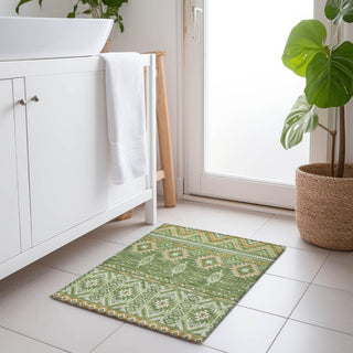 Piper Looms Chantille Aztec ACN1851 Green Machine Washable Area Rug Scatter Lifestyle Image Feature