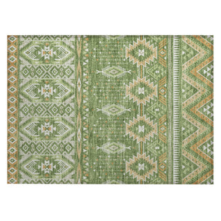 Piper Looms Chantille Aztec ACN1851 Green Machine Washable Area Rug Scatter Main Image