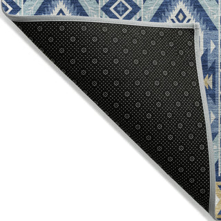 Piper Looms Chantille Aztec ACN1851 Navy Machine Washable Area Rug Backing Image