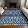 Piper Looms Chantille Aztec ACN1851 Navy Machine Washable Area Rug Lifestyle Image Feature