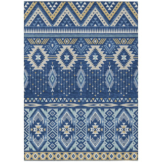 Piper Looms Chantille Aztec ACN1851 Navy Machine Washable Area Rug main image