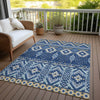 Piper Looms Chantille Aztec ACN1851 Navy Machine Washable Area Rug Outdoor Lifestyle Image Feature