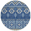 Piper Looms Chantille Aztec ACN1851 Navy Machine Washable Area Rug Round Main Image