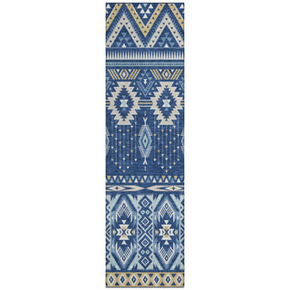 Piper Looms Chantille Aztec ACN1851 Navy Machine Washable Area Rug Runner Main Image