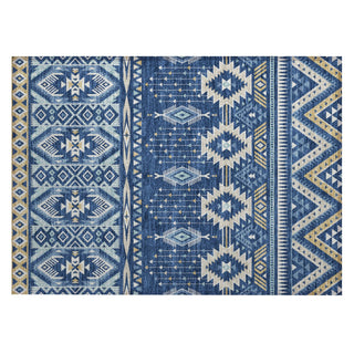 Piper Looms Chantille Aztec ACN1851 Navy Machine Washable Area Rug Scatter Main Image