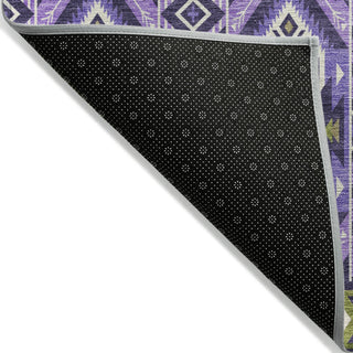 Piper Looms Chantille Aztec ACN1851 Purple Machine Washable Area Rug Backing Image