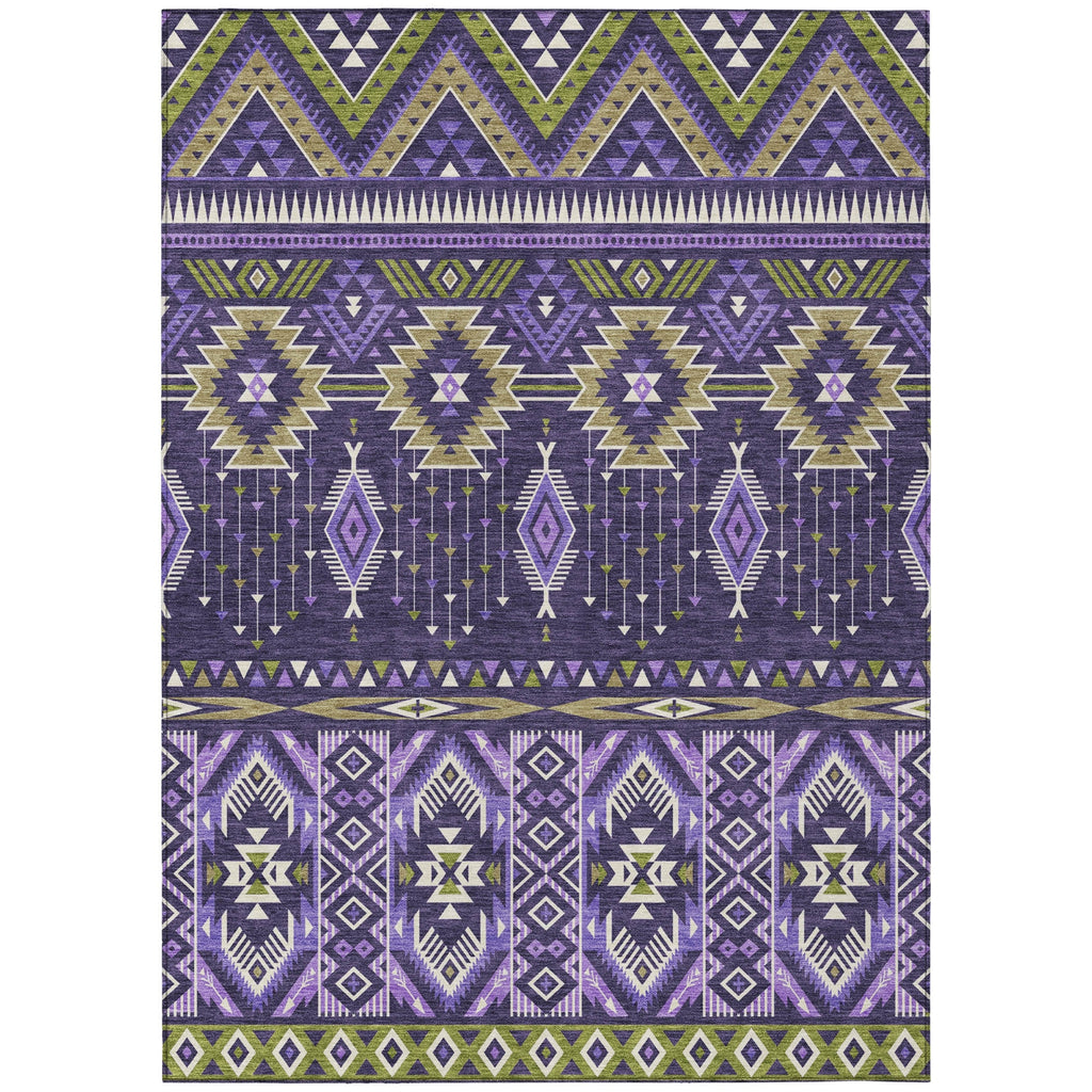 Piper Looms Chantille Aztec ACN1851 Purple Machine Washable Area Rug main image