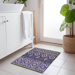 Piper Looms Chantille Aztec ACN1851 Purple Machine Washable Area Rug Scatter Lifestyle Image Feature