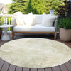 Piper Looms Chantille Modern ACN1852 Beige Machine Washable Area Rug Round Outdoor Lifestyle Image Feature