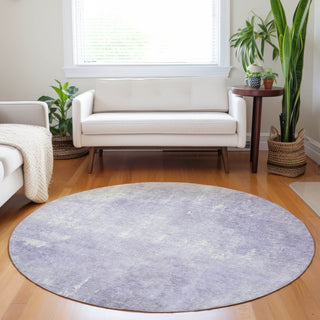 Piper Looms Chantille Modern ACN1852 Lavender Machine Washable Area Rug Round Lifestyle Image Feature