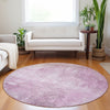 Piper Looms Chantille Modern ACN1852 Pink Machine Washable Area Rug Round Lifestyle Image Feature