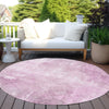 Piper Looms Chantille Modern ACN1852 Pink Machine Washable Area Rug Round Outdoor Lifestyle Image Feature