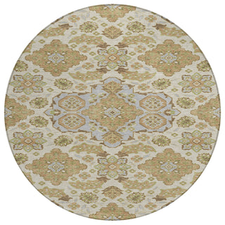 Piper Looms Chantille Global ACN1853 Beige Machine Washable Area Rug Round Main Image