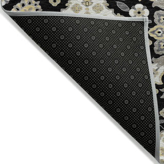 Piper Looms Chantille Global ACN1853 Black Machine Washable Area Rug Backing Image