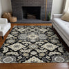 Piper Looms Chantille Global ACN1853 Black Machine Washable Area Rug Lifestyle Image Feature