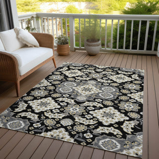 Piper Looms Chantille Global ACN1853 Black Machine Washable Area Rug Outdoor Lifestyle Image Feature