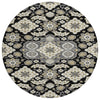 Piper Looms Chantille Global ACN1853 Black Machine Washable Area Rug Round Main Image