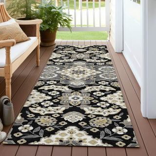 Piper Looms Chantille Global ACN1853 Black Machine Washable Area Rug Runner Outdoor Lifestyle Image Feature