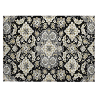 Piper Looms Chantille Global ACN1853 Black Machine Washable Area Rug Scatter Main Image