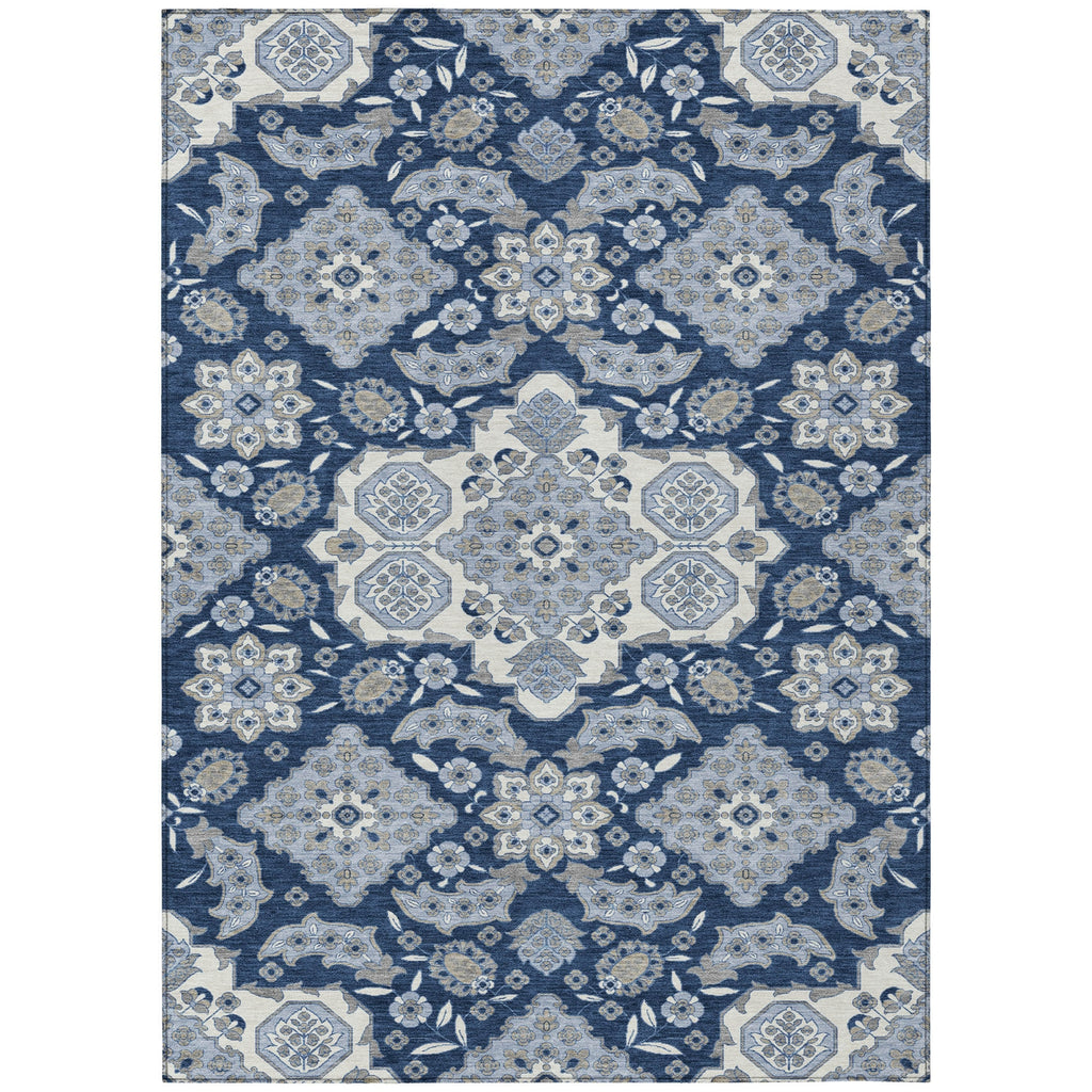 Piper Looms Chantille Global ACN1853 Blue Machine Washable Area Rug main image