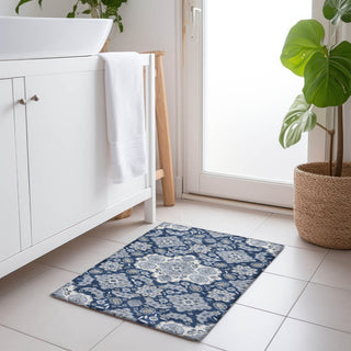 Piper Looms Chantille Global ACN1853 Blue Machine Washable Area Rug Scatter Lifestyle Image Feature