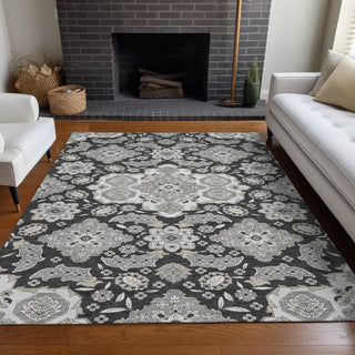 Piper Looms Chantille Global ACN1853 Charcoal Machine Washable Area Rug Lifestyle Image Feature