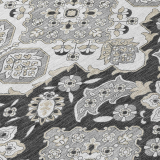 Piper Looms Chantille Global ACN1853 Charcoal Machine Washable Area Rug Swatch Image