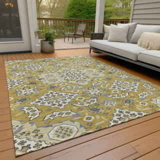 Piper Looms Chantille Global ACN1853 Gold Machine Washable Area Rug Outdoor Lifestyle Image Feature