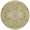 Piper Looms Chantille Global ACN1853 Gold Machine Washable Area Rug Round Main Image