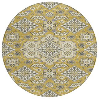 Piper Looms Chantille Global ACN1853 Gold Machine Washable Area Rug Round Main Image