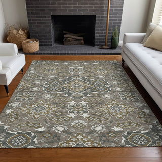 Piper Looms Chantille Global ACN1853 Mocha Machine Washable Area Rug Lifestyle Image Feature