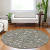 Piper Looms Chantille Global ACN1853 Mocha Machine Washable Area Rug Round Lifestyle Image Feature