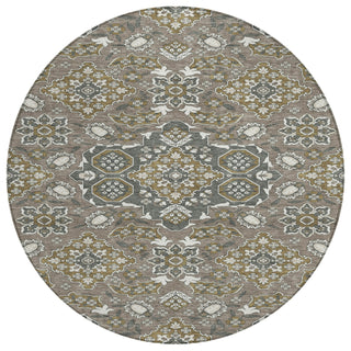 Piper Looms Chantille Global ACN1853 Mocha Machine Washable Area Rug Round Main Image