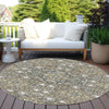 Piper Looms Chantille Global ACN1853 Mocha Machine Washable Area Rug Round Outdoor Lifestyle Image Feature