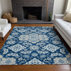 Piper Looms Chantille Global ACN1853 Navy Machine Washable Area Rug Lifestyle Image Feature