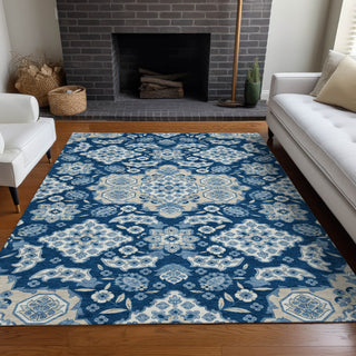 Piper Looms Chantille Global ACN1853 Navy Machine Washable Area Rug Lifestyle Image Feature