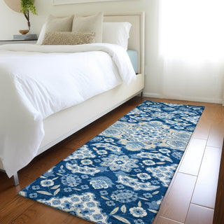 Piper Looms Chantille Global ACN1853 Navy Machine Washable Area Rug Runner Lifestyle Image Feature