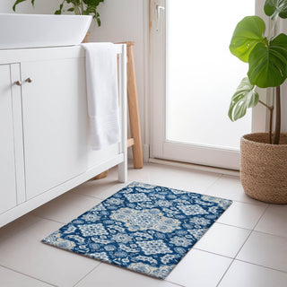 Piper Looms Chantille Global ACN1853 Navy Machine Washable Area Rug Scatter Lifestyle Image Feature