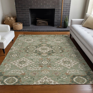 Piper Looms Chantille Global ACN1853 Sage Machine Washable Area Rug Lifestyle Image Feature
