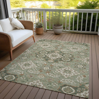 Piper Looms Chantille Global ACN1853 Sage Machine Washable Area Rug Outdoor Lifestyle Image Feature