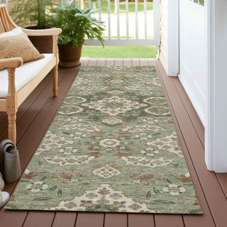 Piper Looms Chantille Global ACN1853 Sage Machine Washable Area Rug Runner Outdoor Lifestyle Image Feature