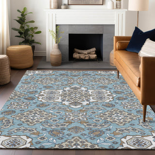 Piper Looms Chantille Global ACN1853 Sky Machine Washable Area Rug Lifestyle Image Feature