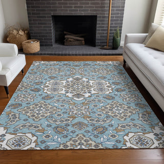 Piper Looms Chantille Global ACN1853 Sky Machine Washable Area Rug Lifestyle Image Feature
