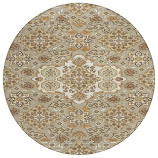 Piper Looms Chantille Global ACN1853 Taupe Machine Washable Area Rug Round Main Image