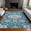 Piper Looms Chantille Global ACN1853 Teal Machine Washable Area Rug Lifestyle Image Feature