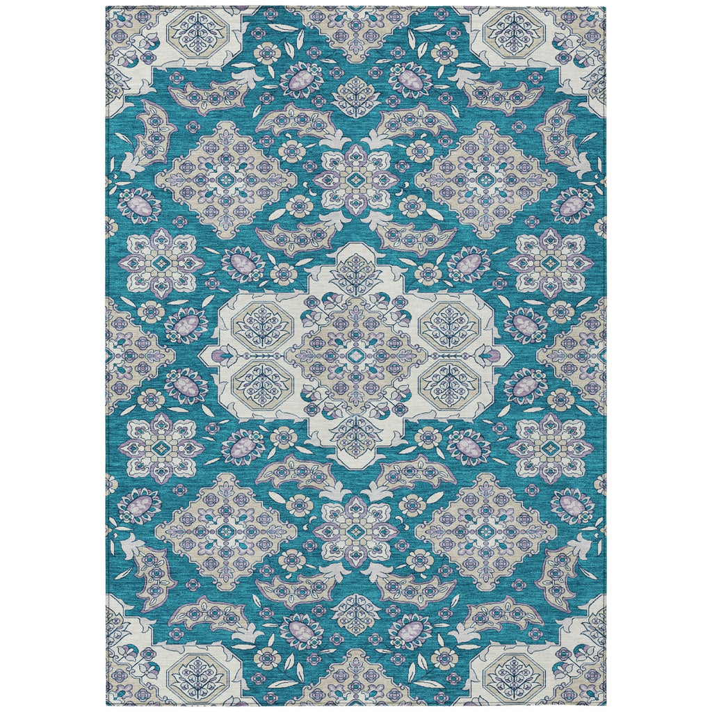 Piper Looms Chantille Global ACN1853 Teal Machine Washable Area Rug main image